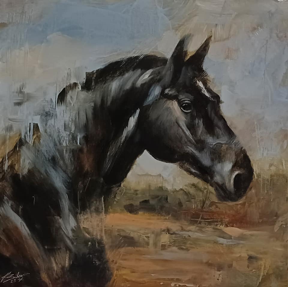 Shropshire Equestrian Artist John Silver, Horse Oil Paintings On Canvas